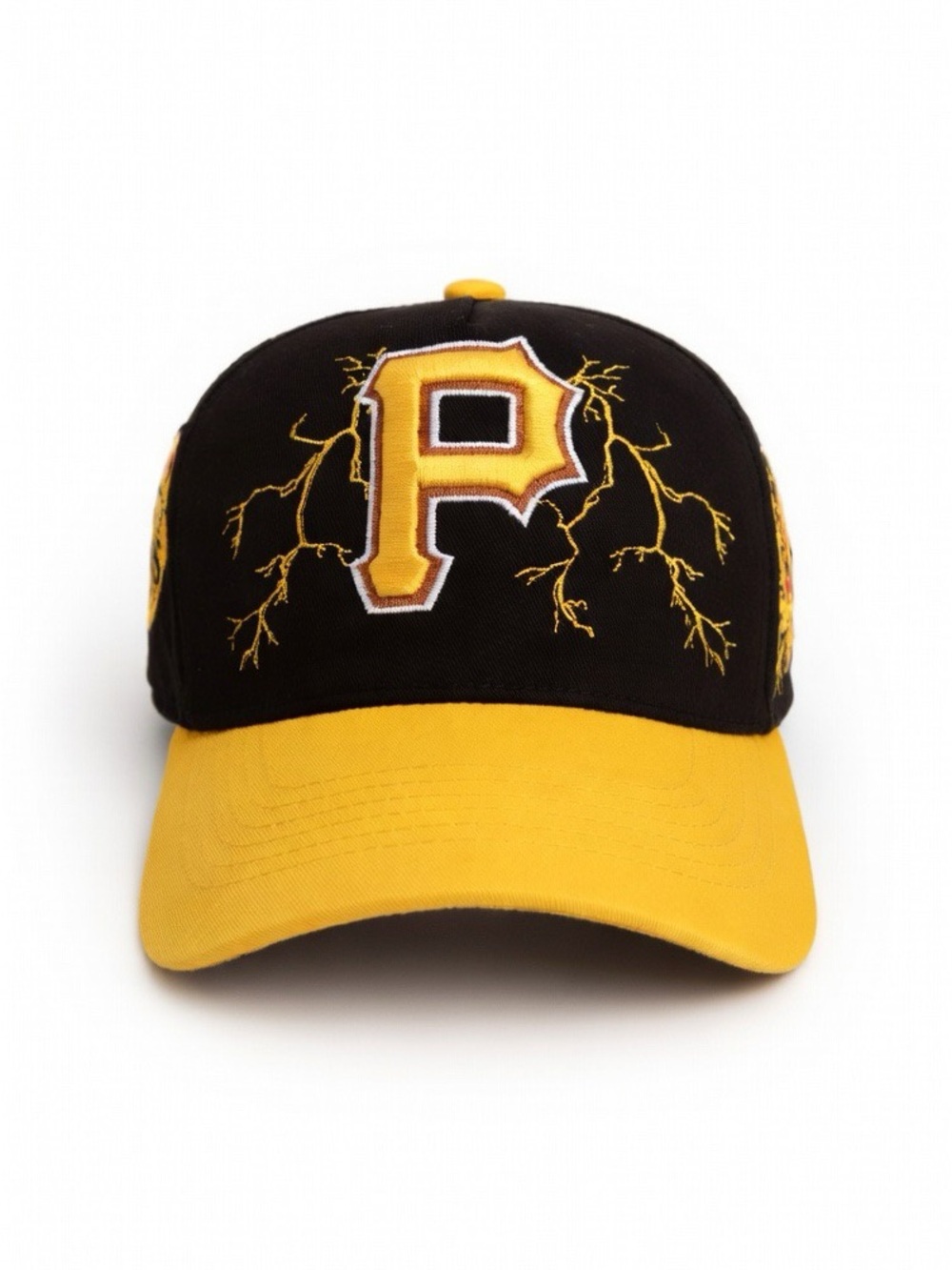 Black & Yellow Kids Baseball Cap with Embroidered P